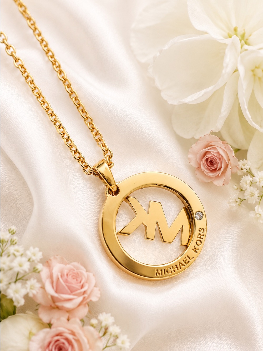 Michael Kors Pavé and Logo Charm Necklace - Picture 4 of 7